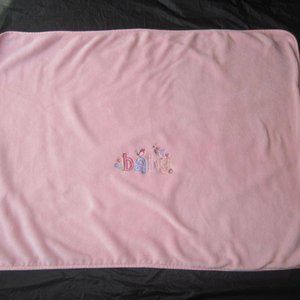 JUST BORN BIRDS FLORAL BABY PINK BLANKET 38" X 28"